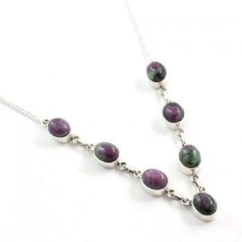 Silver gemstone jewelry necklace for women
